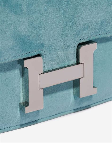 Hermès Constance 18 Doblis Suede Blue Atoll 